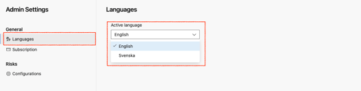 Language settings Nooga Risk - image