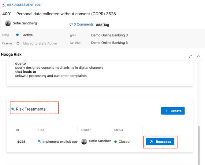 Reassess a risk after treatment - image